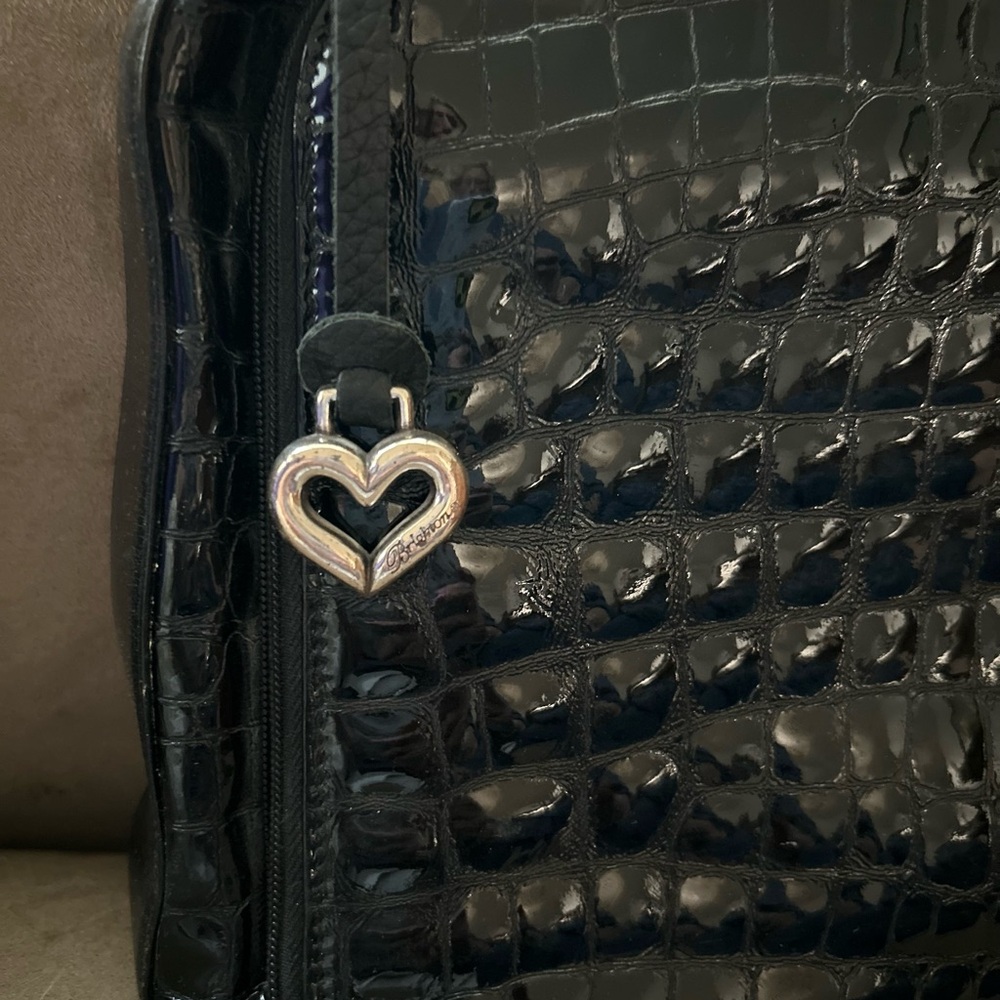 BRIGHTON Vintage - Black Crocodile-Embossed Women's Bag - Picture 2 of 13